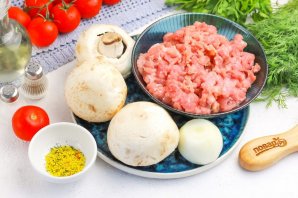 Мясной фарш с грибами