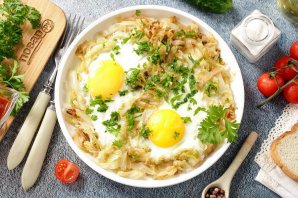 Яичница с капустой Яичница с капустой