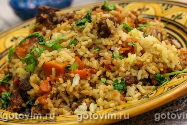 Плов с говядиной, тыквой и изюмом Плов с говядиной, тыквой и изюмом