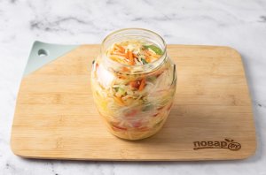 Салат из капусты с болгарским перцем на зиму Салат из капусты с болгарским перцем на зиму