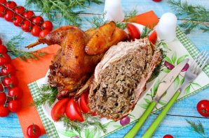 Фаршированная курица в духовке