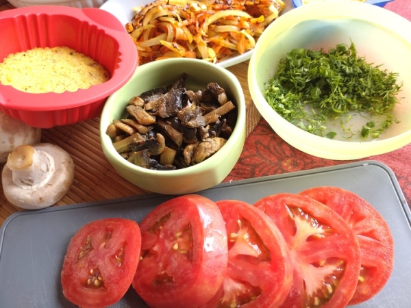 Закуска из овощей и грибов на поленте Закуска из овощей и грибов на поленте