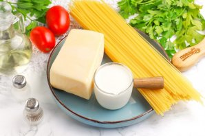 Спагетти с сыром и сливками Спагетти с сыром и сливками