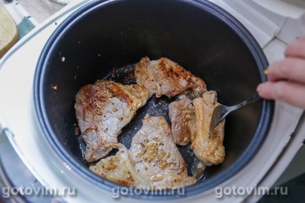 Свиная отбивная с горчицей в мультиварке