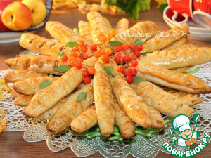 Булочки-трубочки с творогом и повидлом Булочки-трубочки с творогом и повидлом