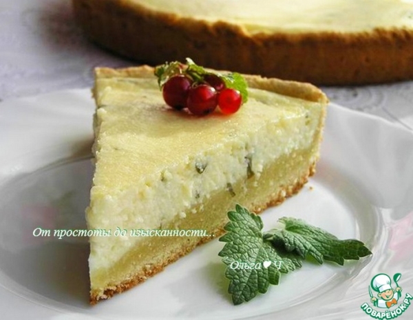 Творожный пирог с лимоном и мятой Творожный пирог с лимоном и мятой