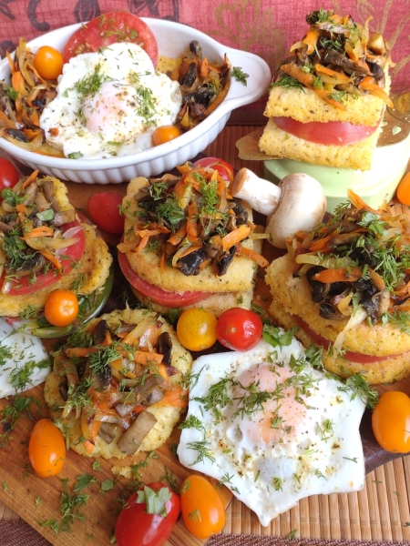 Закуска из овощей и грибов на поленте Закуска из овощей и грибов на поленте