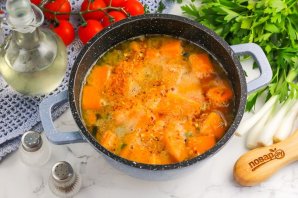 Тыквенный суп с креветками