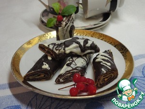 Ванильные блины с шоколадной начинкой