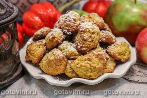 Мягкое печенье с тыквой и яблоками