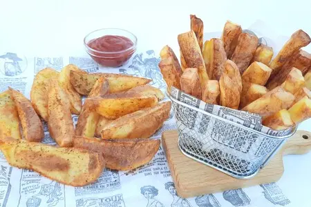 Картошка фри и картофель по-деревенски в аэрофритюрнице без масла / можно заморозить Картошка фри и картофель по-деревенски в аэрофритюрнице без масла / можно заморозить