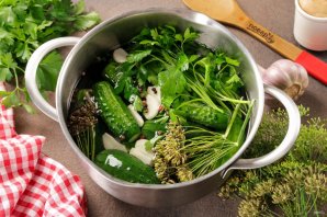 Малосольные огурцы быстрого приготовления в кастрюле Малосольные огурцы быстрого приготовления в кастрюле