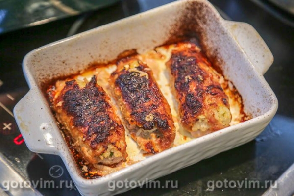 Мясные рулетики из фарша с рисом и яйцом