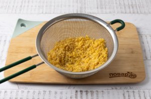 Булгур с овощами на плите