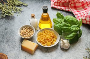 Макароны с соусом песто Макароны с соусом песто