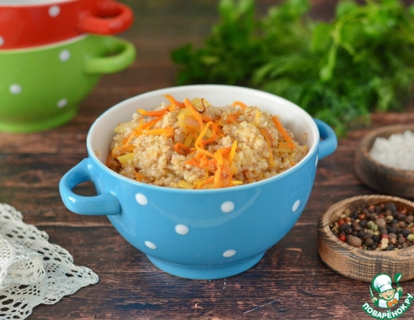 Дроблёная полба с морковью и луком Дроблёная полба с морковью и луком
