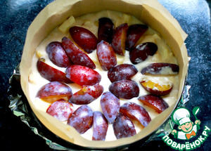 Пирог с яблоками и сливой