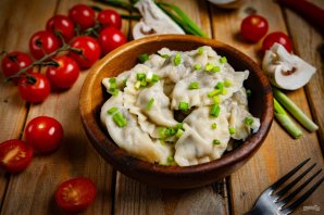 Постные вареники с грибами