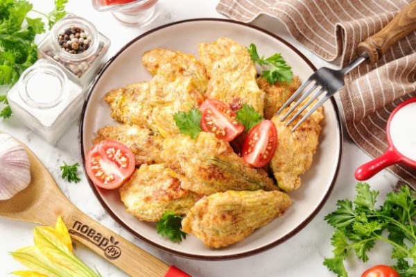 Фаршированные цветки тыквы Фаршированные цветки тыквы