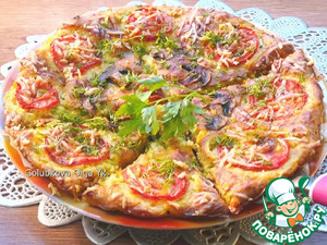 Овощная пицца из моркови и кабачка