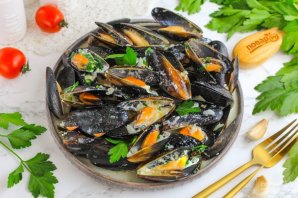 Мидии в сливочно-чесночном соусе Мидии в сливочно-чесночном соусе