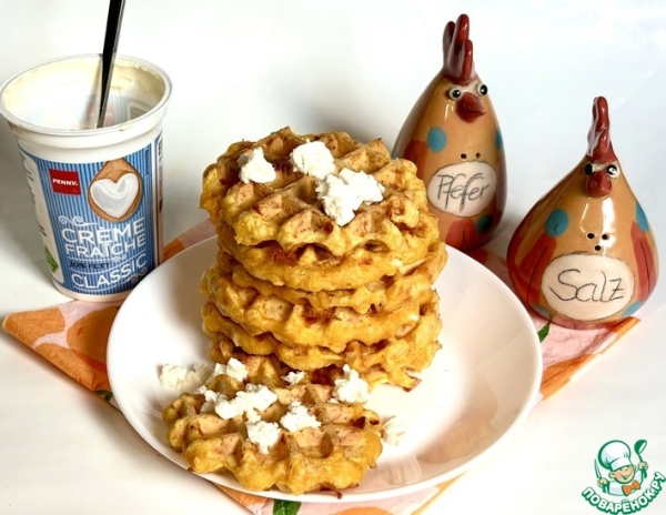 Тыквенные вафли с сыром фета Тыквенные вафли с сыром фета