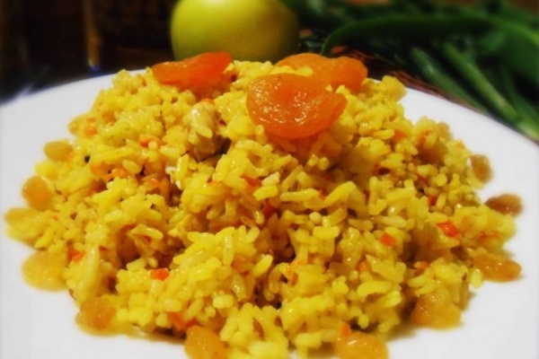 Ризотто с курицей и сыром без вина