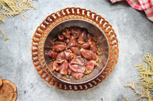 Сердечки куриные на мангале Сердечки куриные на мангале