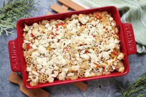 Макароны с овощами и сыром в духовке Макароны с овощами и сыром в духовке