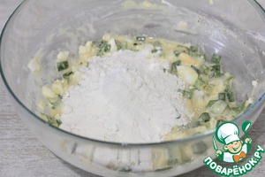 Вафли с яйцом и зеленым луком