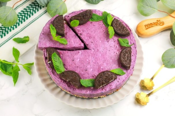 Черничный чизкейк без выпечки