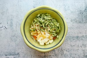 Винегрет со свежей капустой и огурцом Винегрет со свежей капустой и огурцом