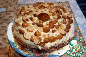 Блинный пирог с грибами