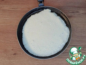 Блины на кипятке с грибной начинкой