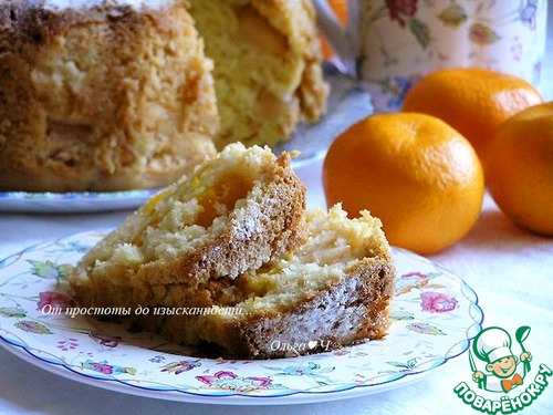 Кекс с яблоками и мандаринами Кекс с яблоками и мандаринами