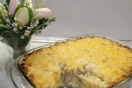 Картофельная запеканка с курицей и грибами Картофельная запеканка с курицей и грибами