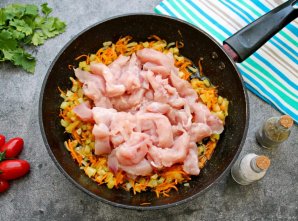 Птитим с курицей и овощами Птитим с курицей и овощами