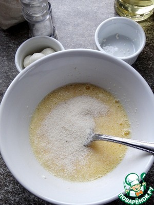 Полента-блин с творогом и сыром