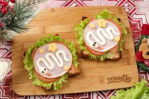 Бутерброды "Змейка" для праздничного стола