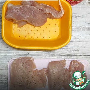 Эскалоп с помидорами и сыром из куриной грудки