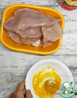 Эскалоп с помидорами и сыром из куриной грудки