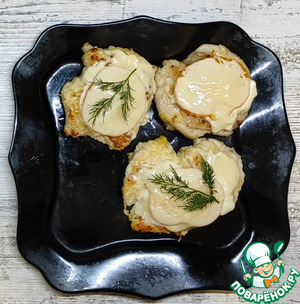 Эскалоп с помидорами и сыром из куриной грудки