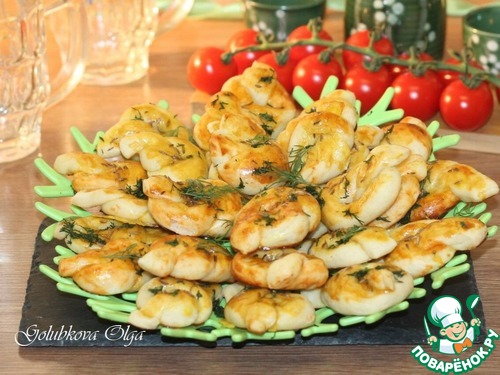 Морские узелки с чесночным маслом Морские узелки с чесночным маслом