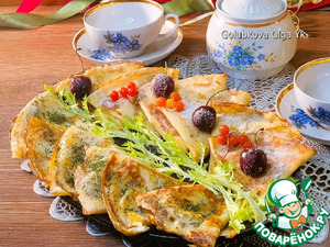 Блинные треугольники с двумя начинками