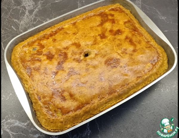 Пирог с курицей и грибами