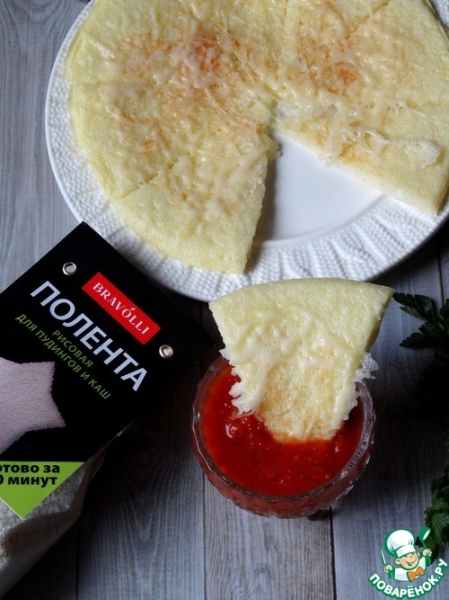 Полента-блин с творогом и сыром