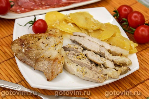 Свиная отбивная с горчицей в мультиварке