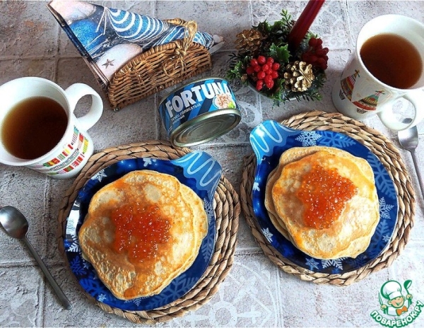 Блины с припёком из тунца