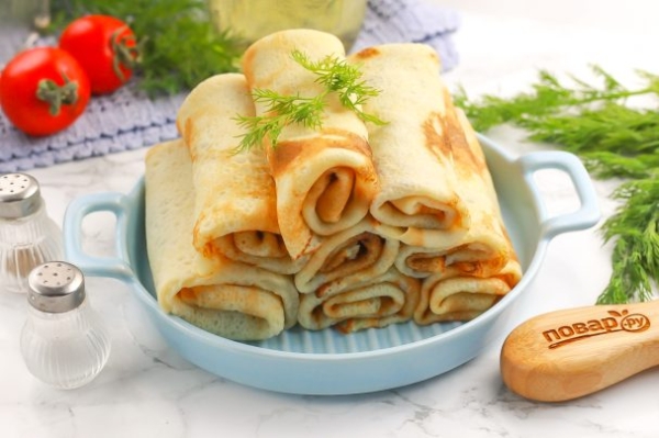 Блины с начинкой из баклажанов Блины с начинкой из баклажанов