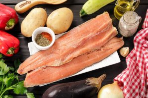 Рыба с овощами в аэрогриле